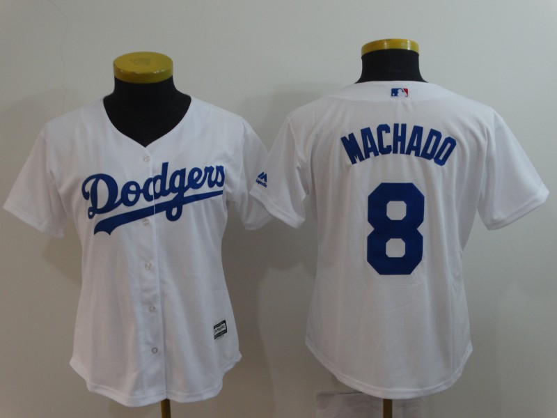 2018 Women Los Angeles Dodgers #8 Machado white MLB Jerseys->san diego padres->MLB Jersey